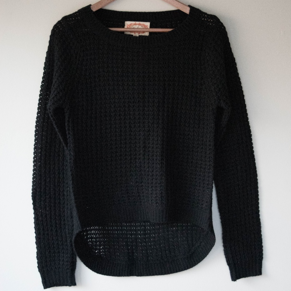  Ambiance/F21: black knit sweater: M